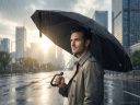 Зонт обратного сложения inLoop с ручкой-карабином