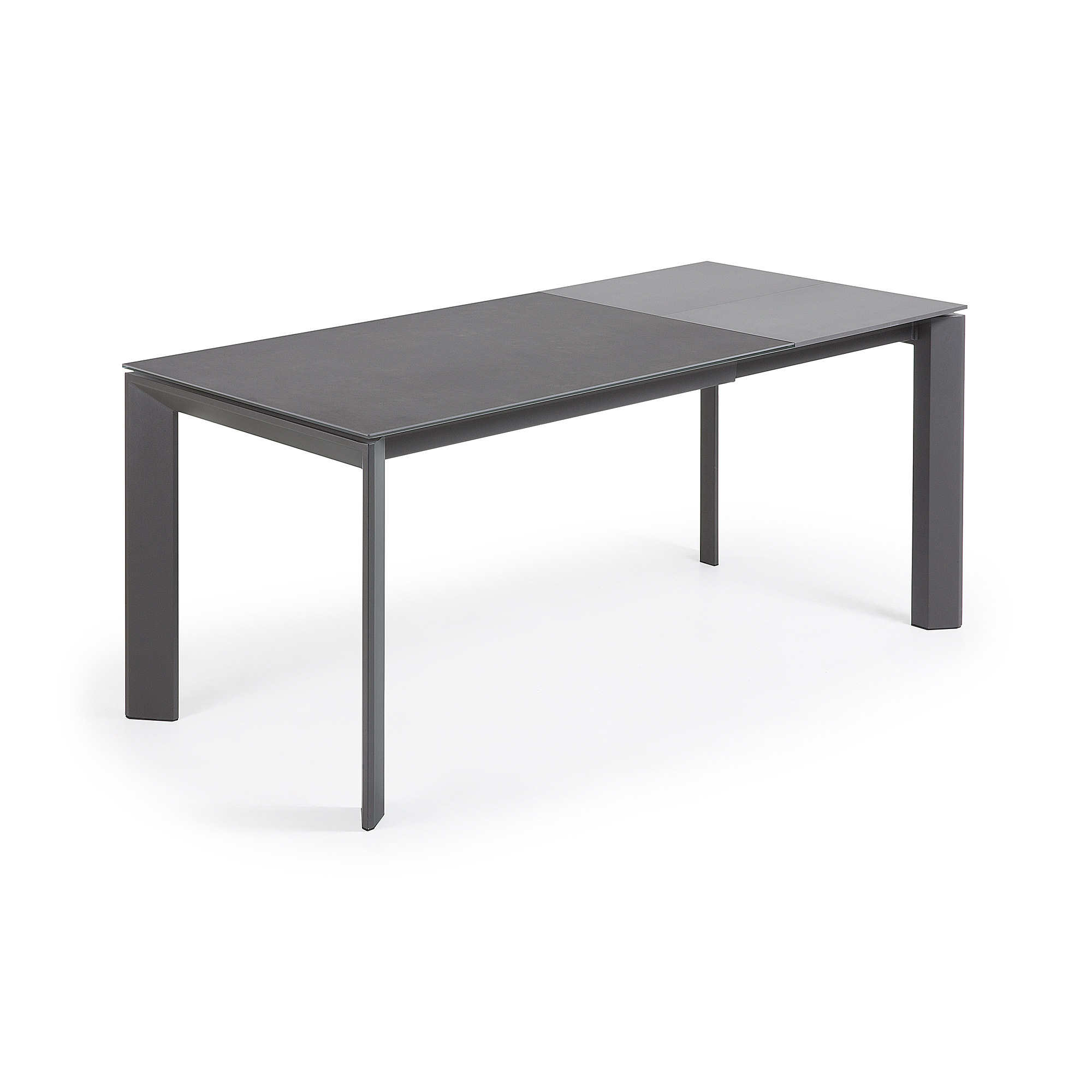 Стол раскладной Atta 120(180) x80 антрацит, керамика Vulcano Roca