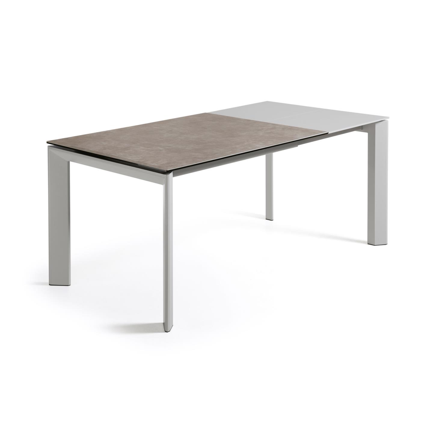 Стол Atta 120 (180) x80 серый керамика Vulcano Ash