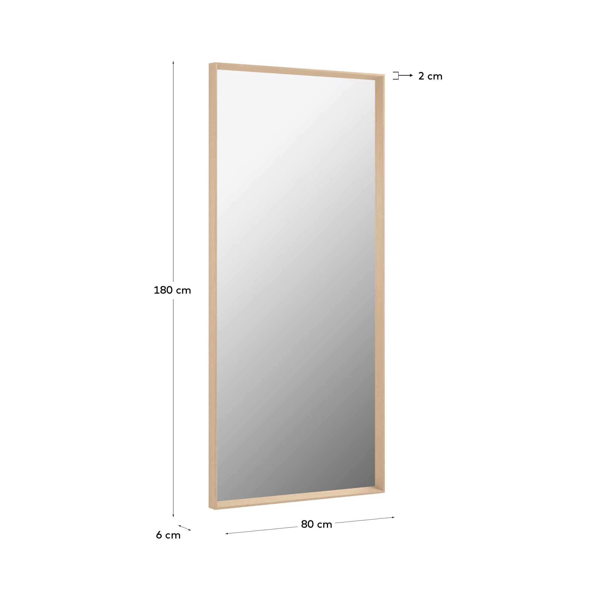 Зеркало Yvaine натуральная отделка 80 x 180 cm