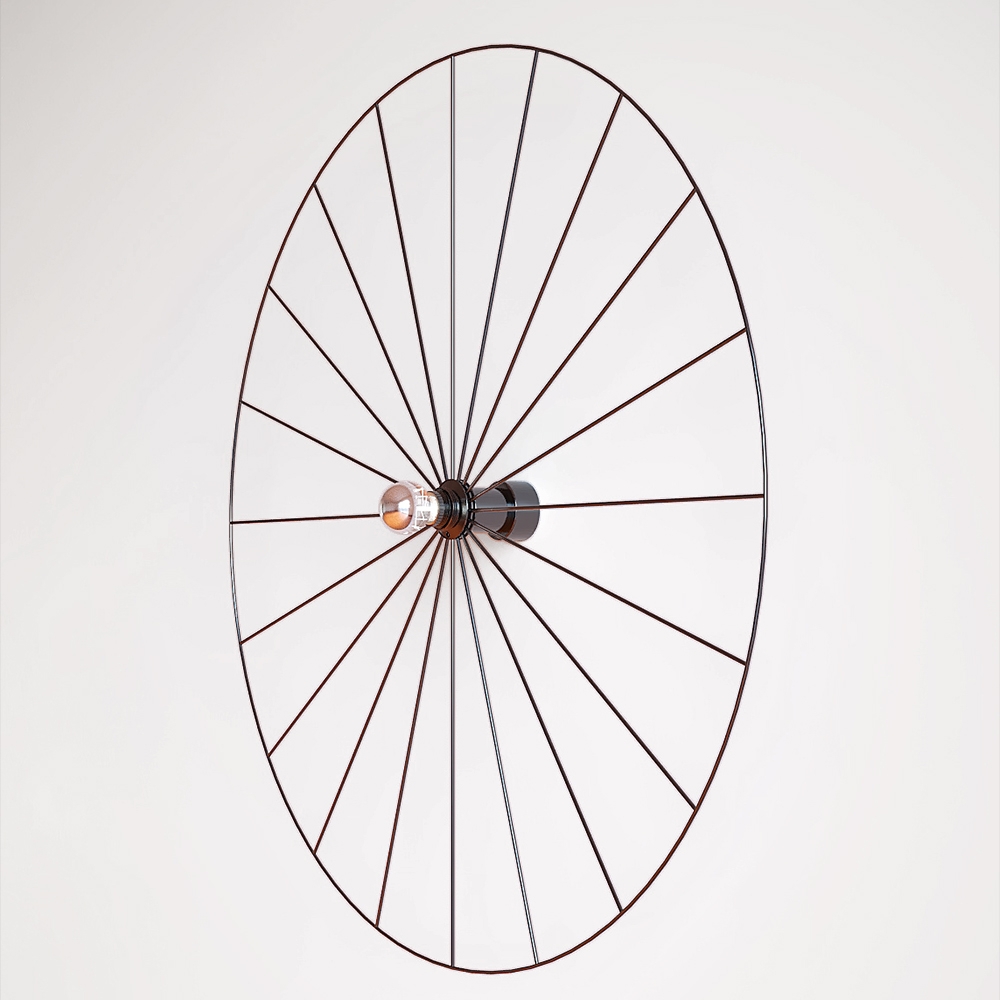 Бра Wheel 90 см черный + цоколь 5 см черный