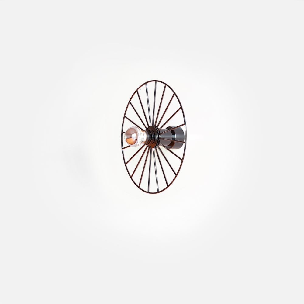 Бра Wheel 30 см черный + цоколь 5 см черный