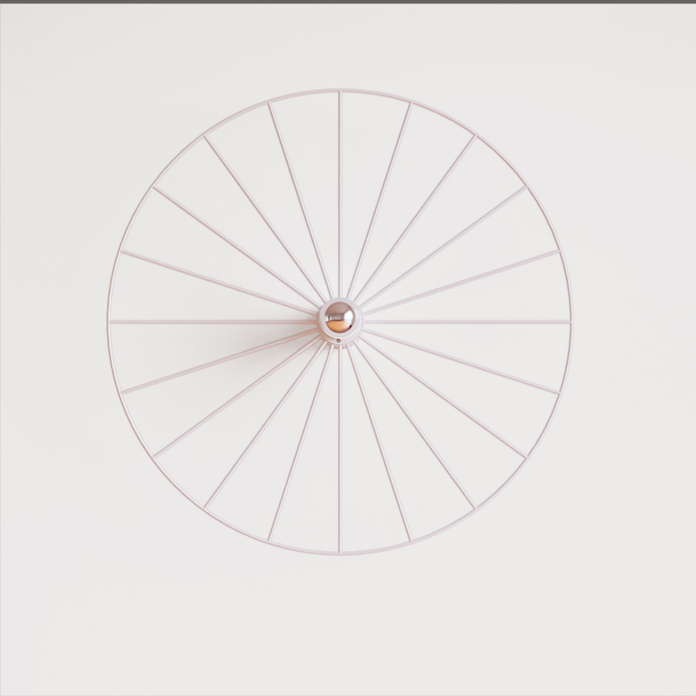 Бра Wheel 60 см белый + цоколь 5 см белый