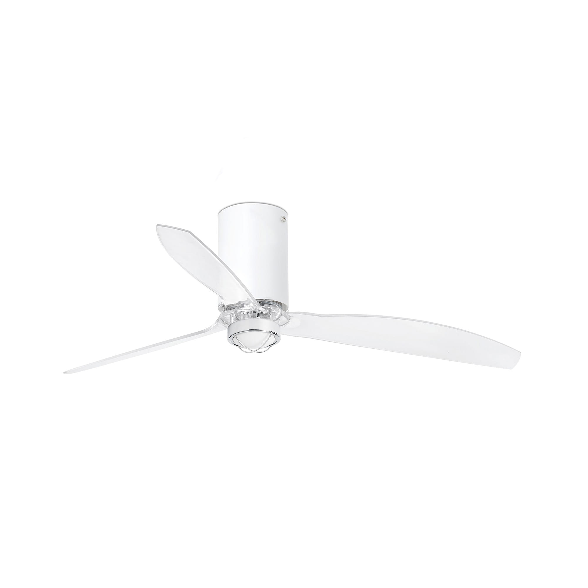 Потолочный вентилятор Mini Tube Fan LED мат. белый/прозрачный 128 см