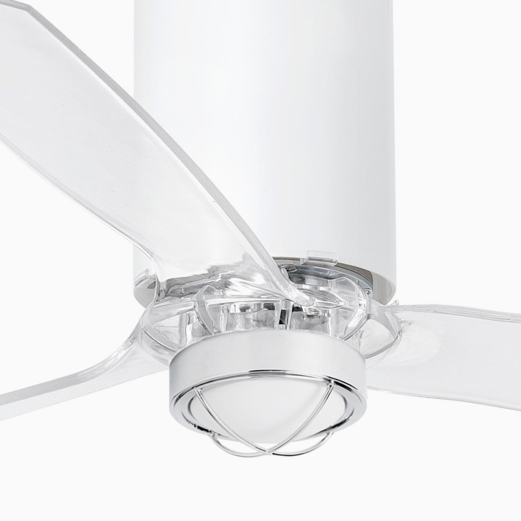Потолочный вентилятор Mini Tube Fan LED мат. белый/прозрачный 128 см