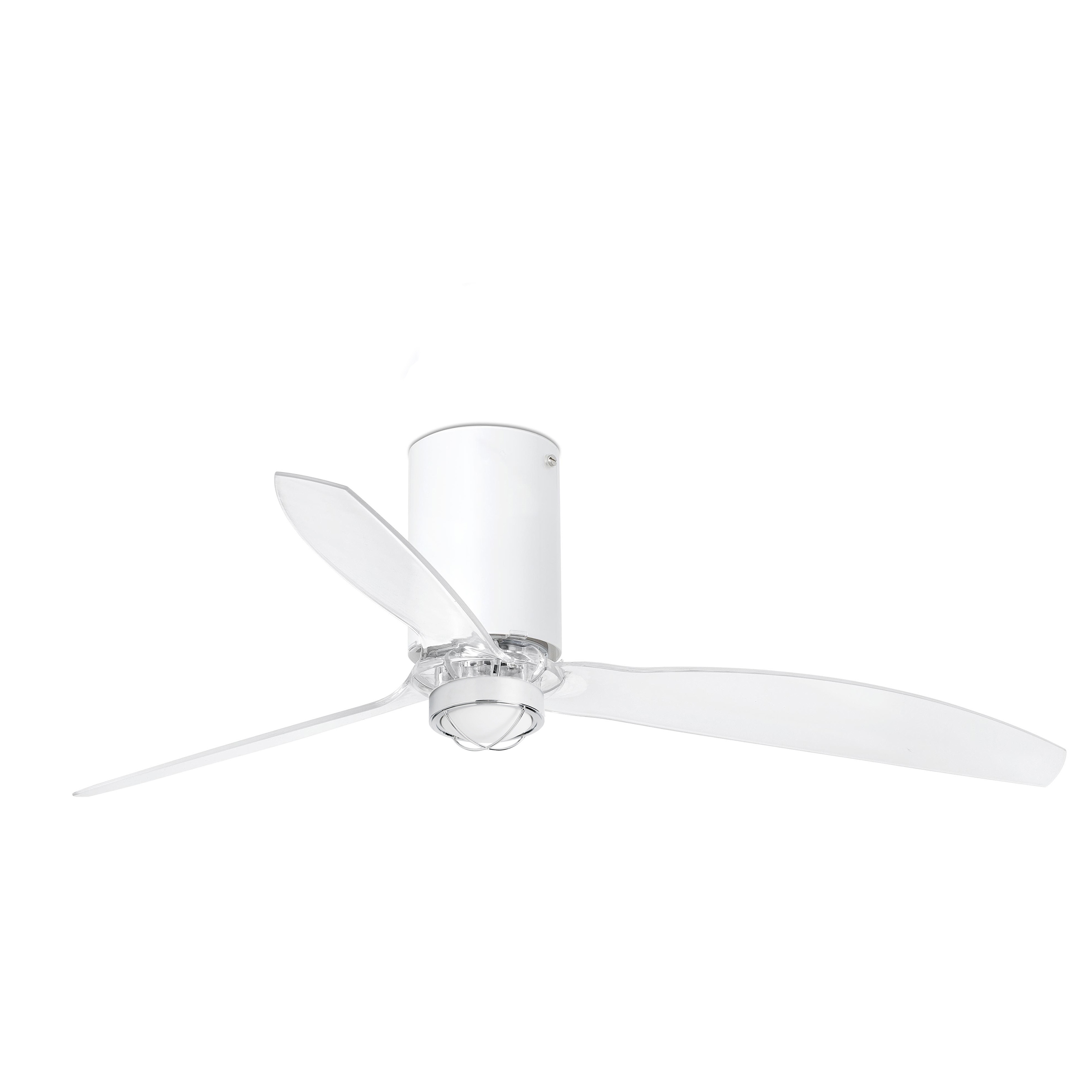 Потолочный вентилятор Mini Tube Fan LED мат. белый/прозрачный 128 см