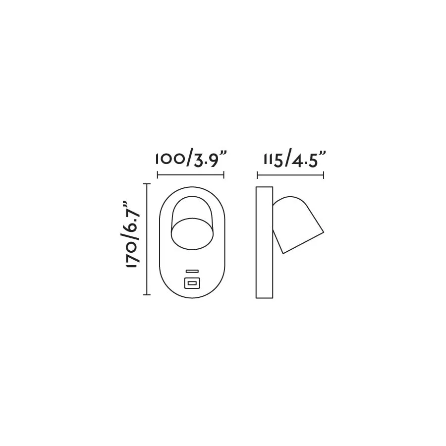 Бра Corb белое с USB