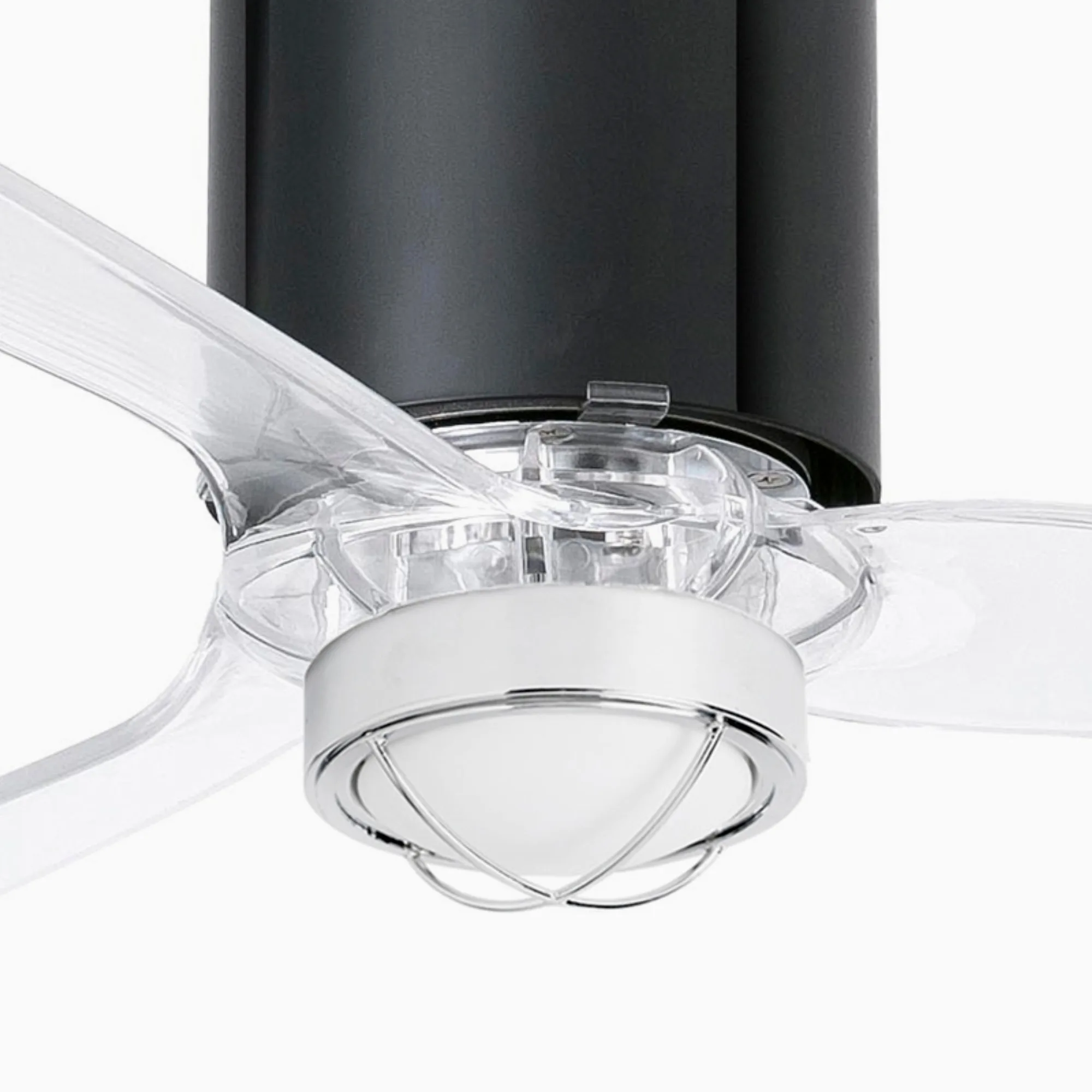 Потолочный вентилятор Mini Tube Fan LED черный/прозрачный 128 см
