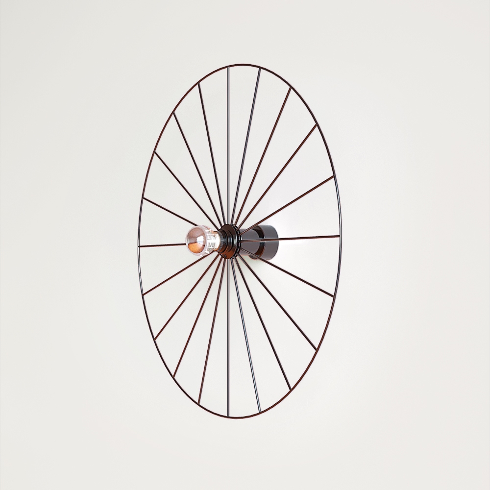 Бра Wheel 60 см черный + цоколь 5 см черный