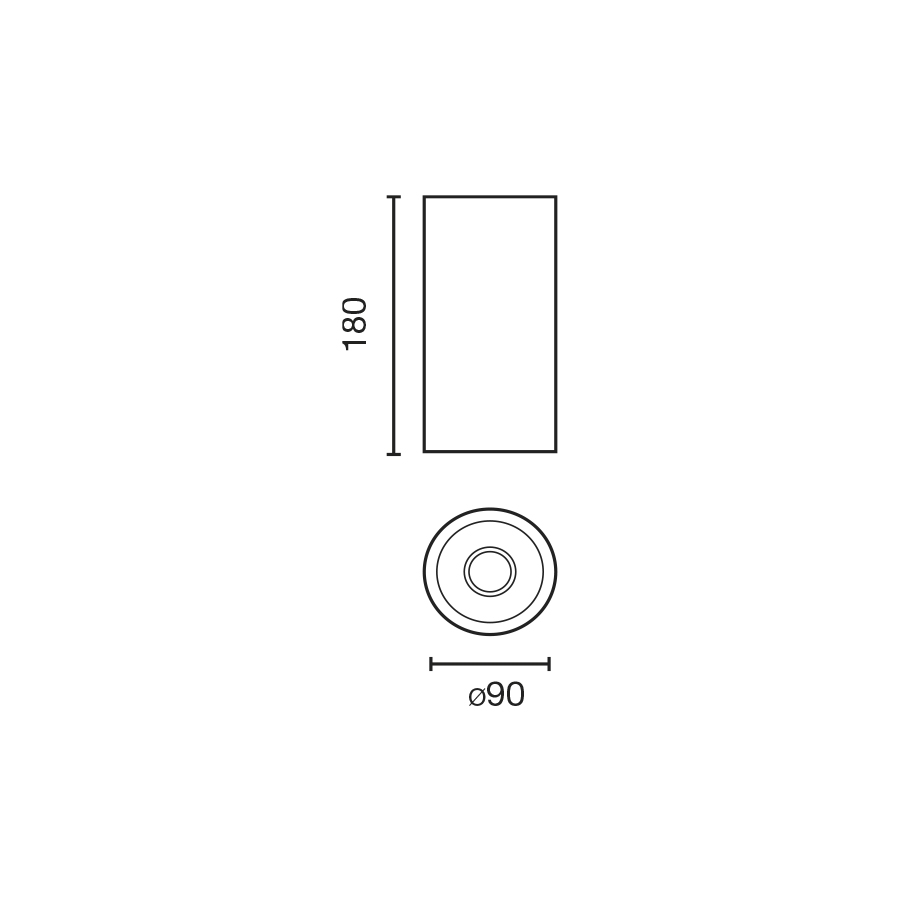 Накладной даунлайт Fost CEILING черный Ø90 42W 23° 2700K CRI90