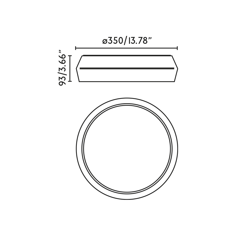 Shoku 350 Настенный/потолочный светильник белый/черный LED 24W 2700K DIM