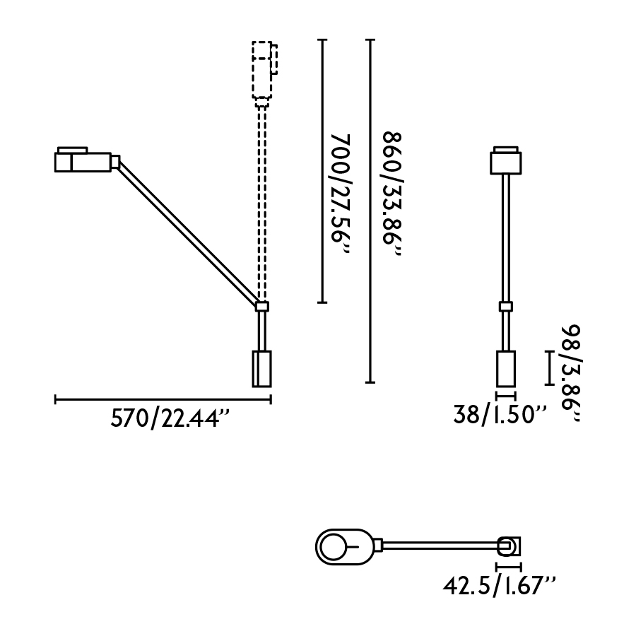 Настенный светильник Inviting черного цвета 6W 2700K-4800K