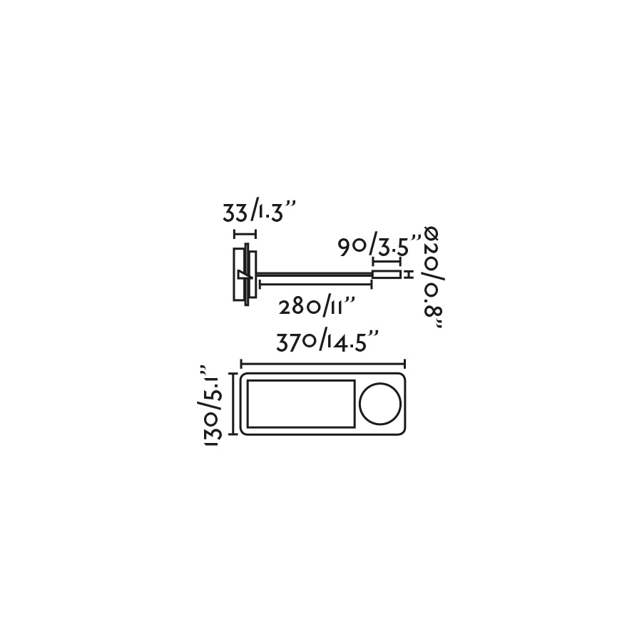 Бра с ридером MOOD черное LED 2x3W 2W 3000K