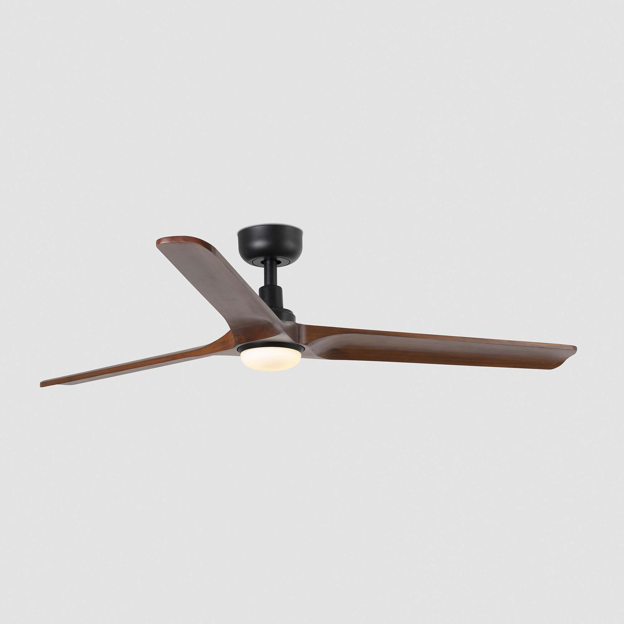 Вентилятор HEYWOOD L Ш1320mm черный / темное дерево 3P LED 10W CCT
