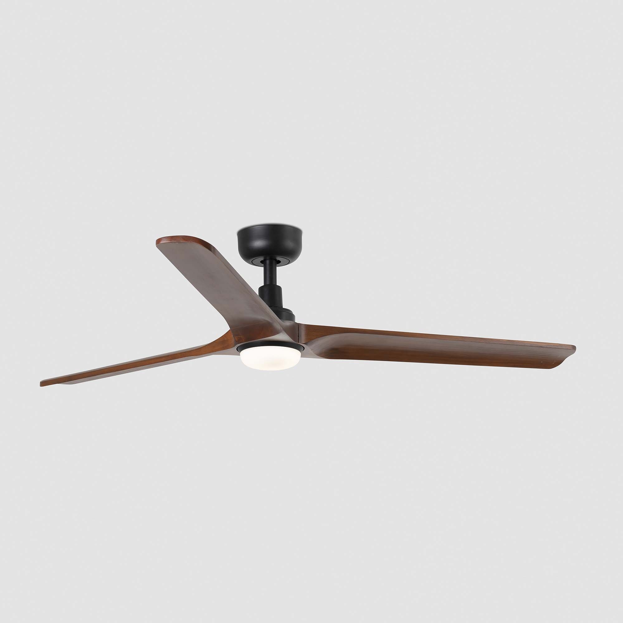 Вентилятор HEYWOOD L Ш1320mm черный / темное дерево 3P LED 10W CCT