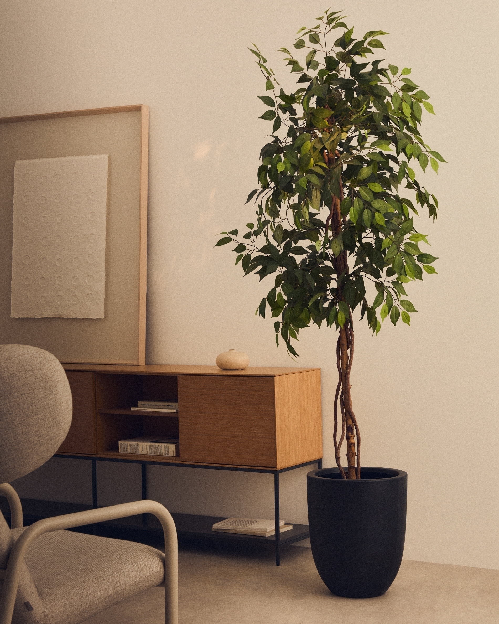 Ficus Искусственное дерево фикус в черном горшке 180 см