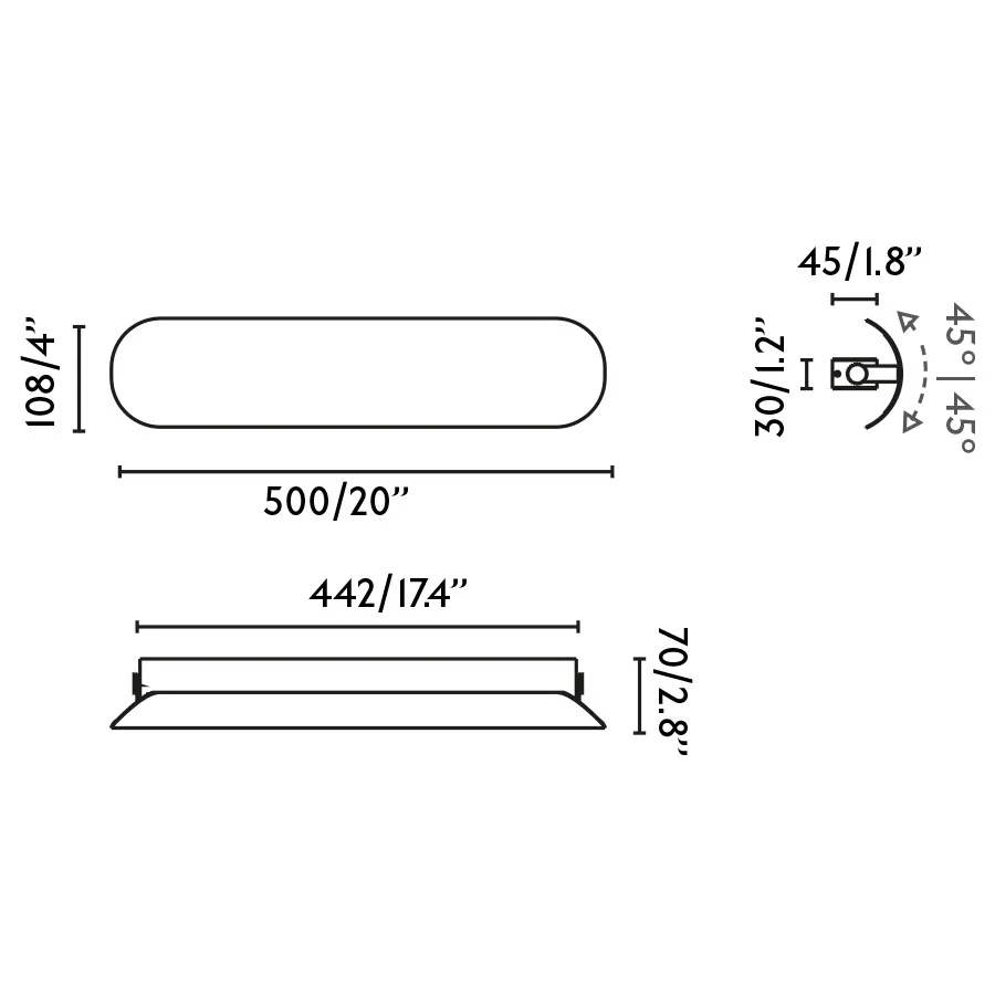 Настенный светильник NOVO 500 черный LED 12W 2700K
