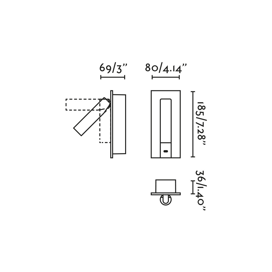 GABO Бра с ридером USB белое LED 4W 2700K