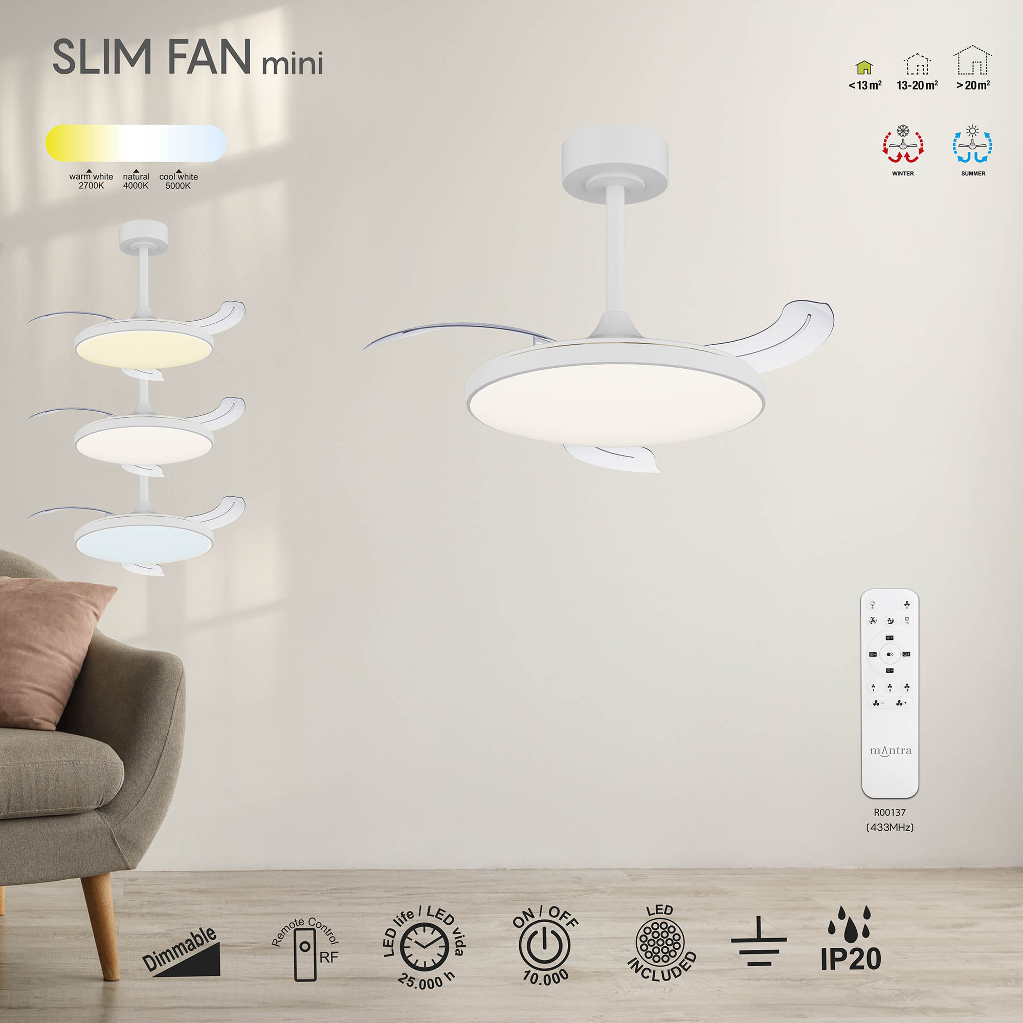 Люстра-вентилятор SLIM FAN mini