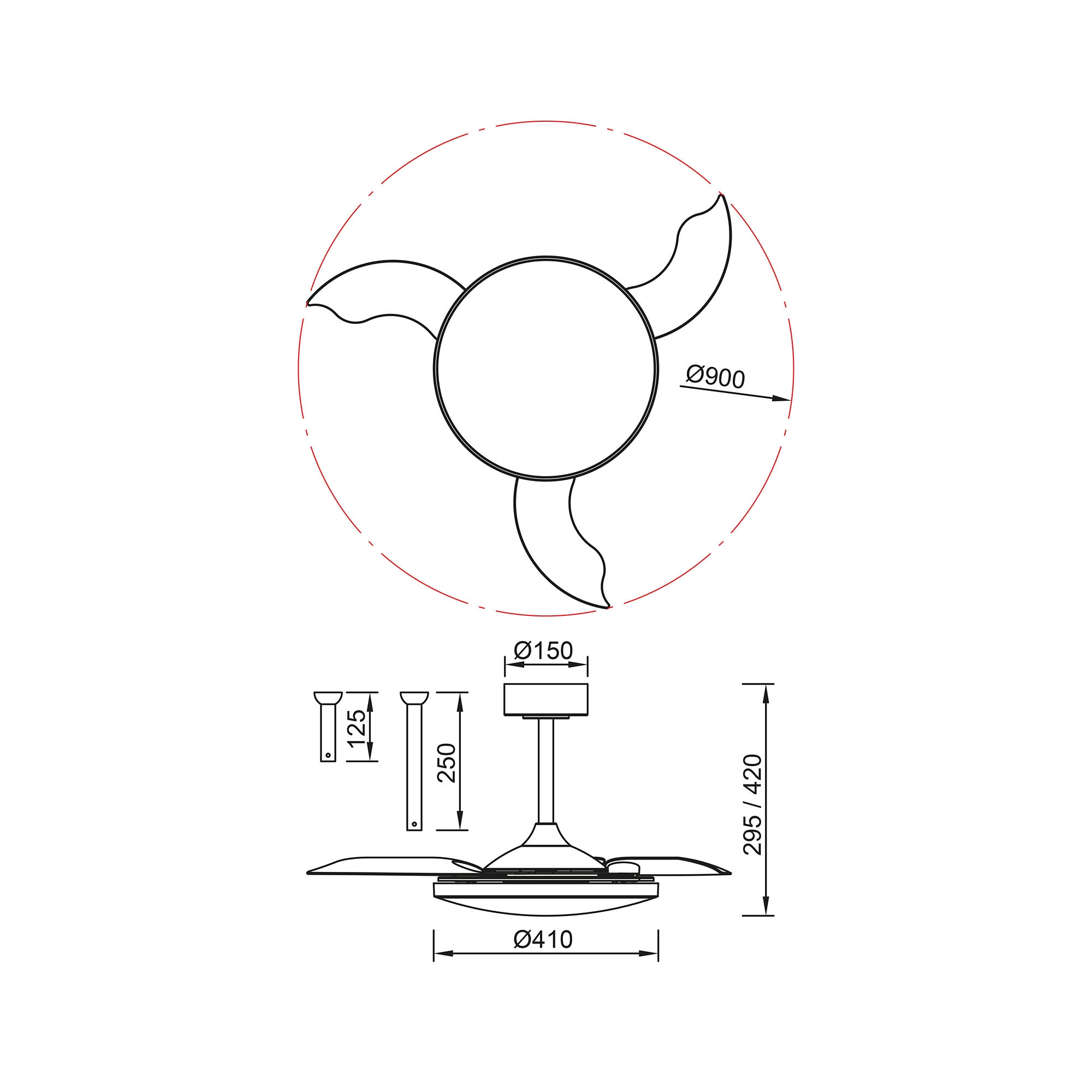 Люстра-вентилятор SLIM FAN mini