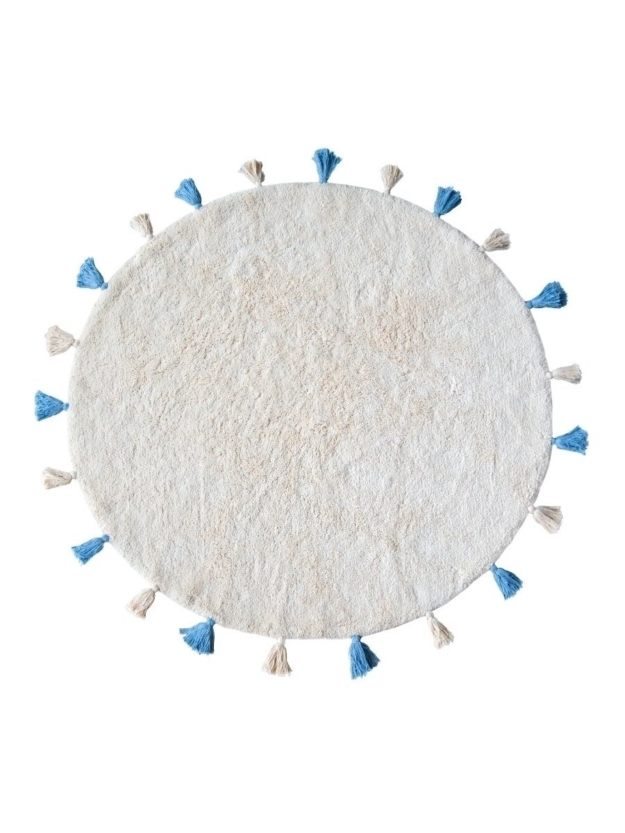 Хлопковый ковер Lillaland COLORFUL WHITE BLUE D140