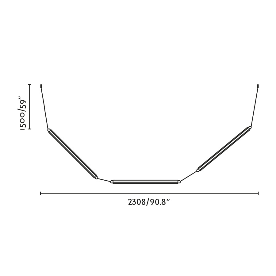 Подвесной светильник LUMINA 600 3L COLG EMP S/M CURVO черный LED 36W 2200K