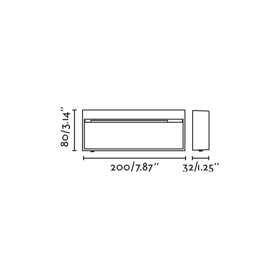 Уличный настенный светильник DUNE APLIQUE RECTANGULAR темно-коричневый 6W 4CCT