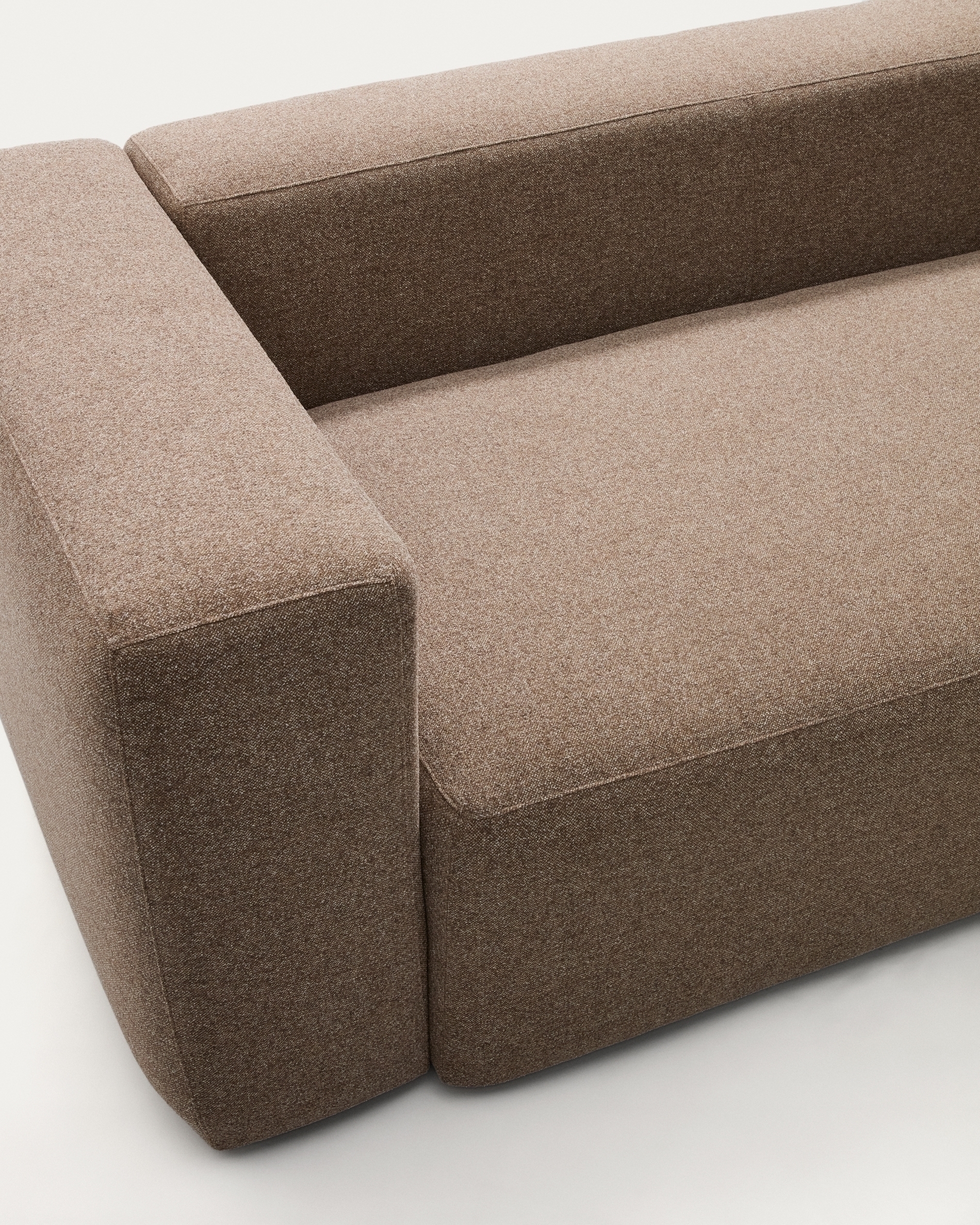 Двухместный диван Blok из коричневой синели, 210 см