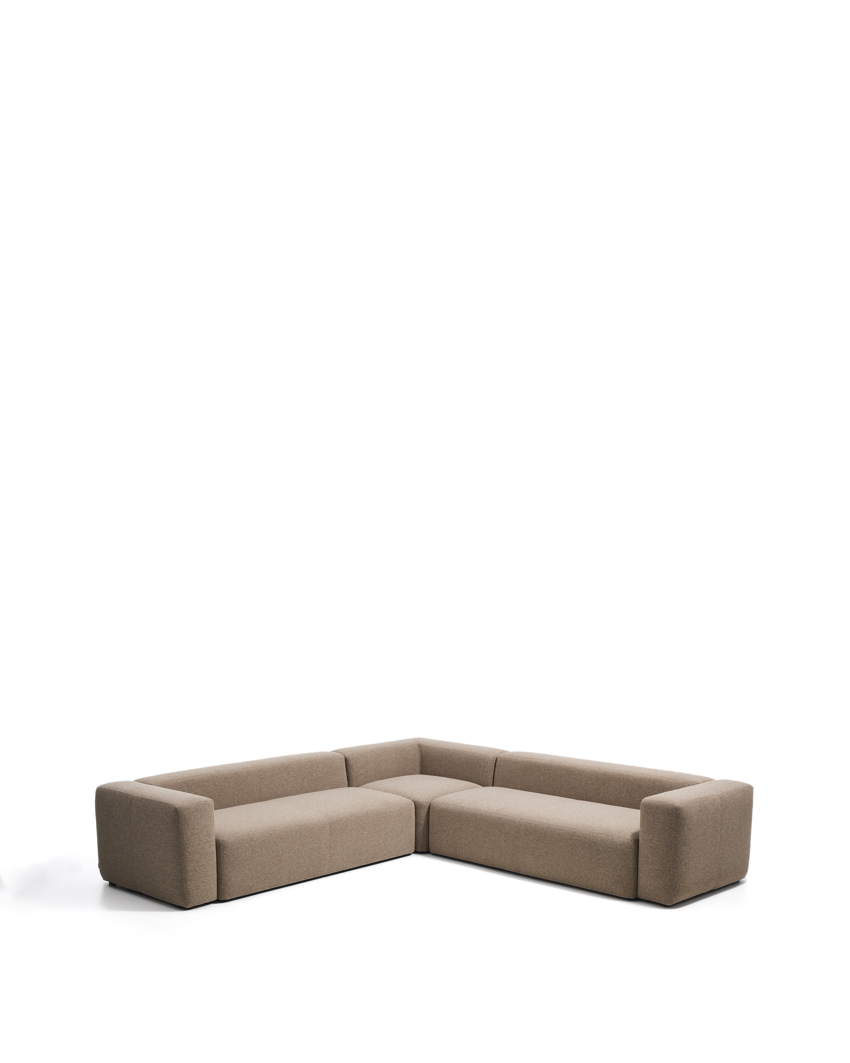 Угловой диван Blok из коричневой синели, 5 мест, 320 x 320 см