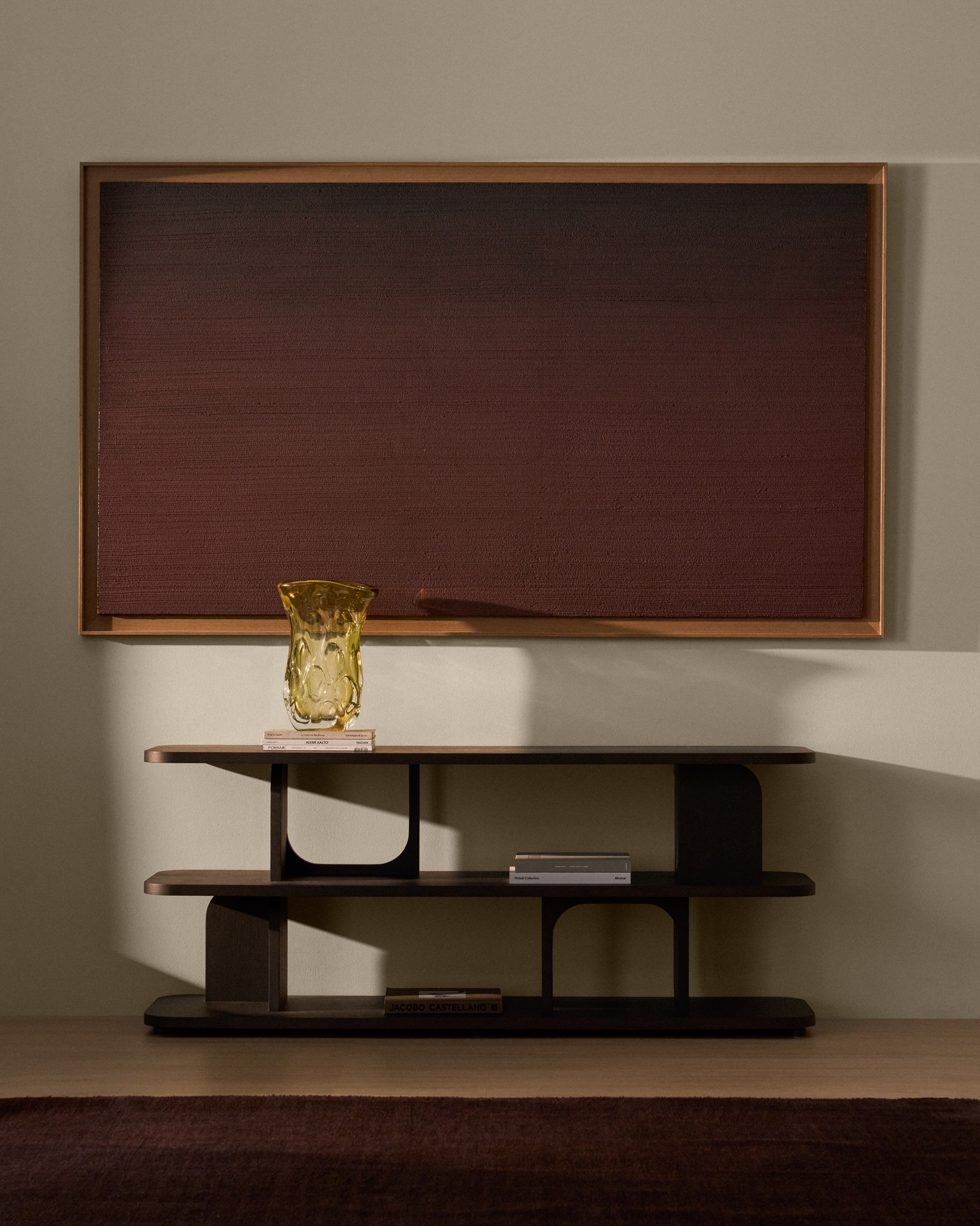 Абстрактная картина ручной работы Breon бордовый цвет, 110 x 190 см