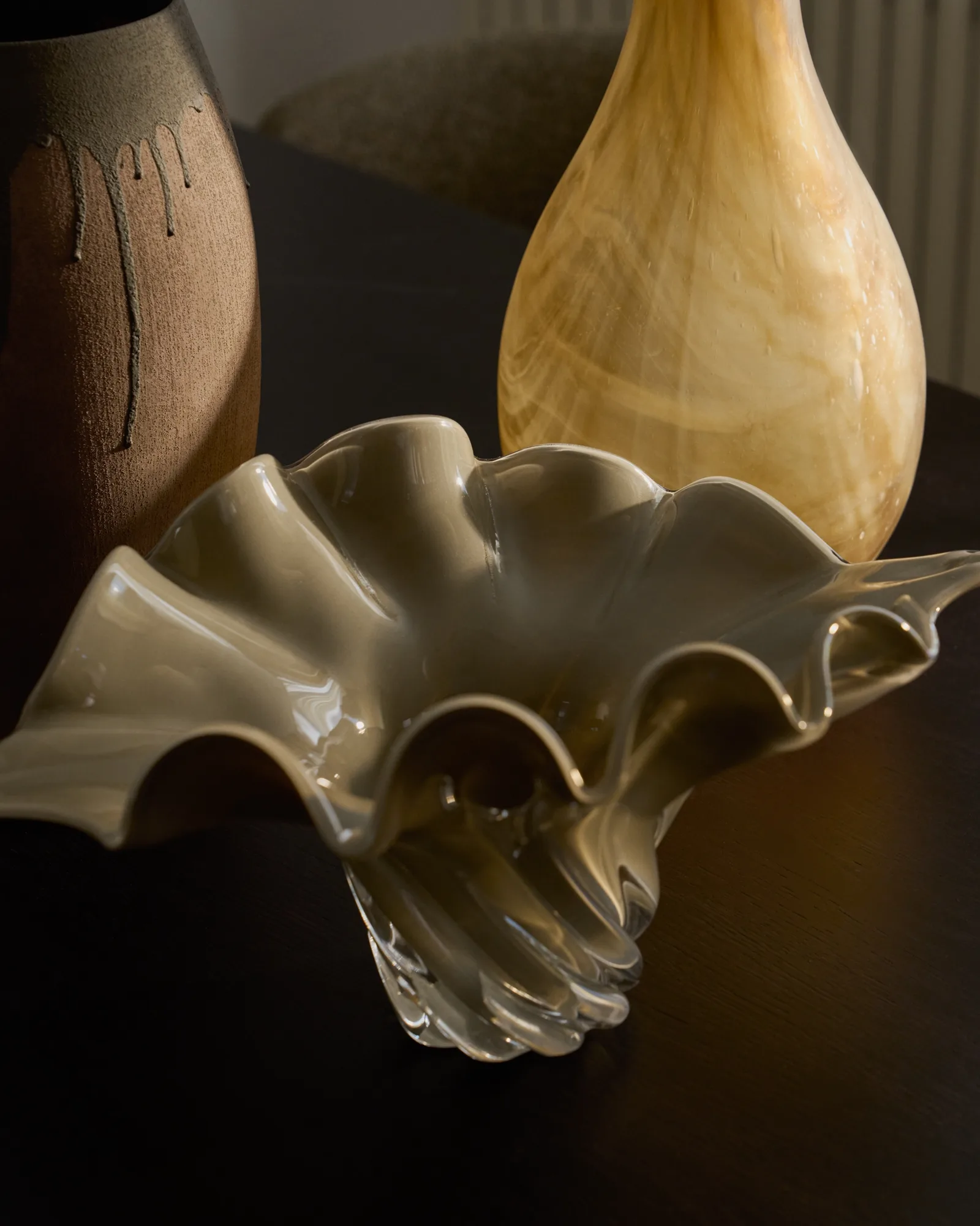 Ваза Lurea из серовато-зеленого стекла, 57 x 37 см