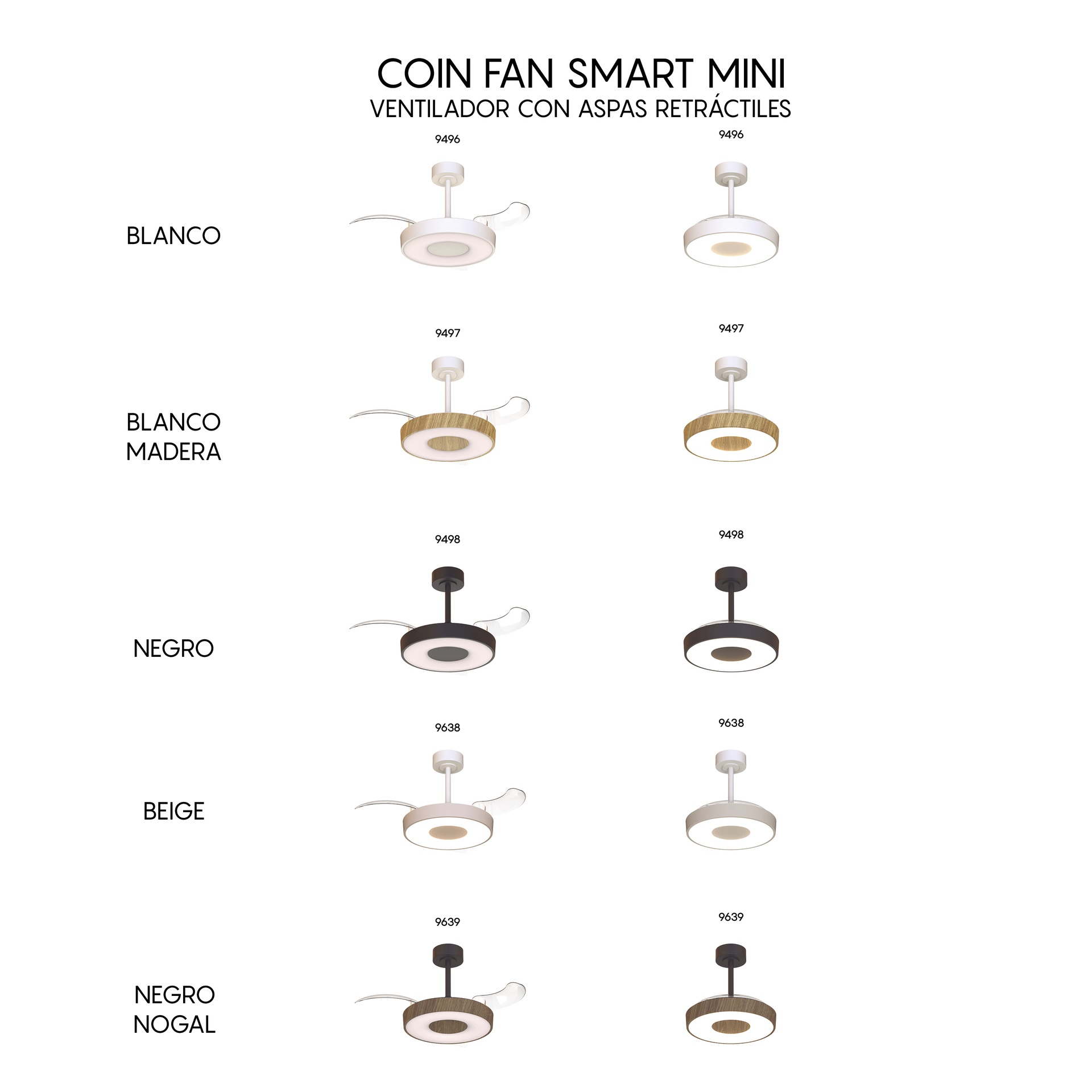 Люстра потолочная-вентилятор COIN FAN MINI SMART