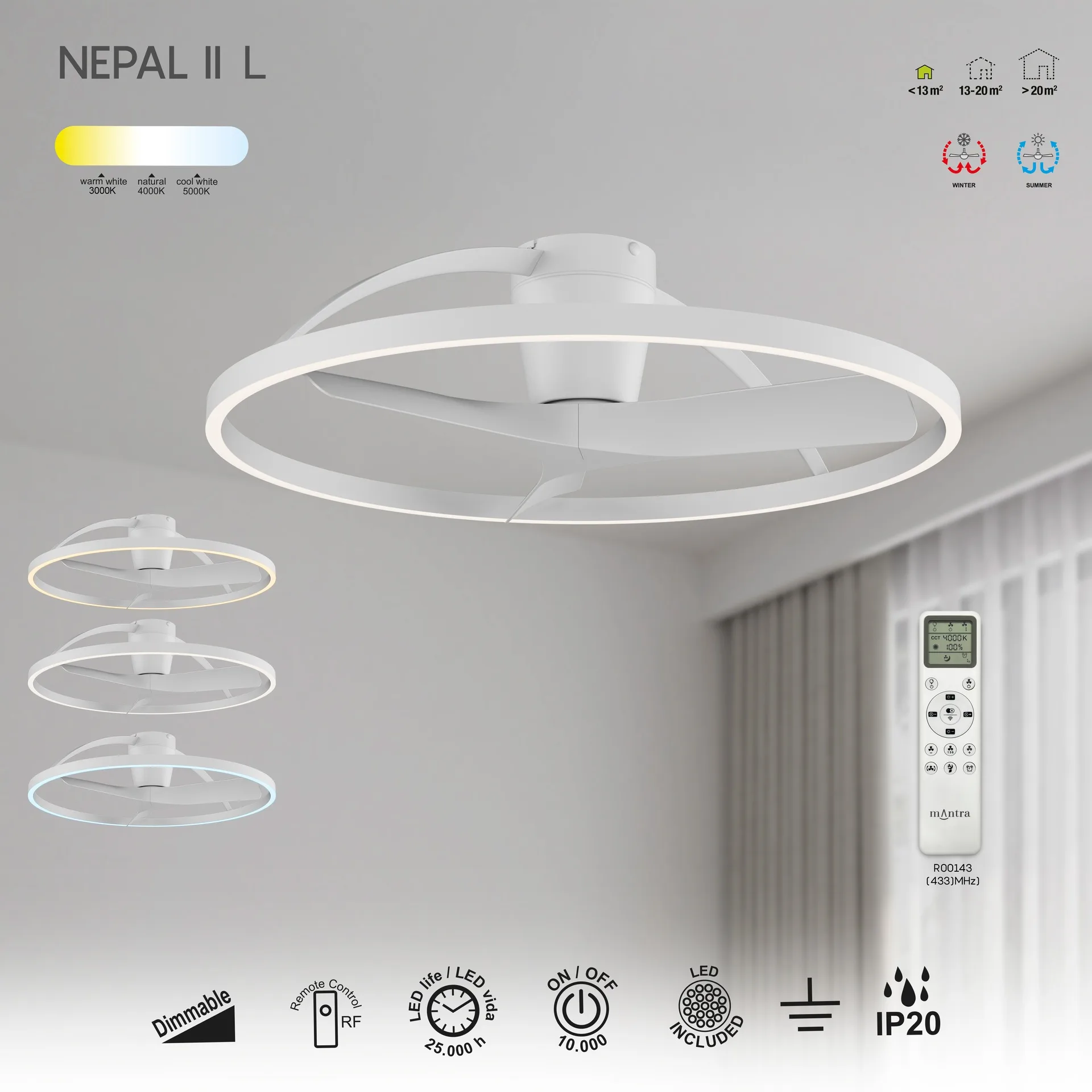 Люстра потолочная-вентилятор NEPAL II