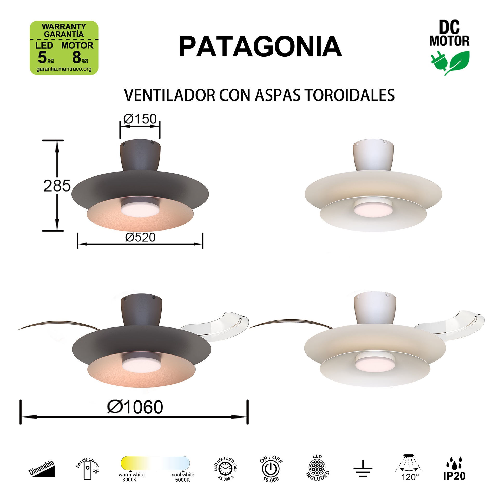 Люстра потолочная-вентилятор PATAGONIA
