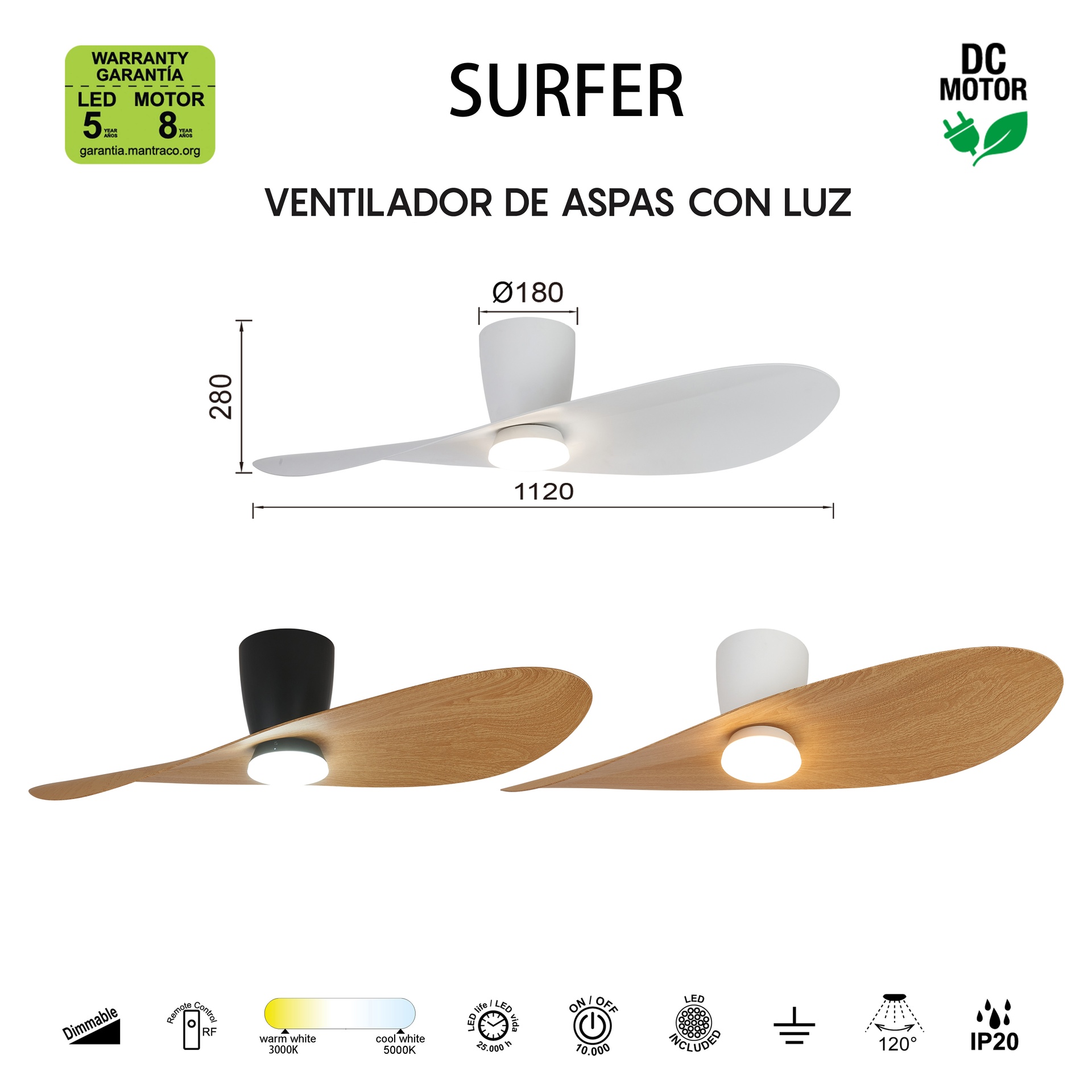 Люстра потолочная-вентилятор SURFER