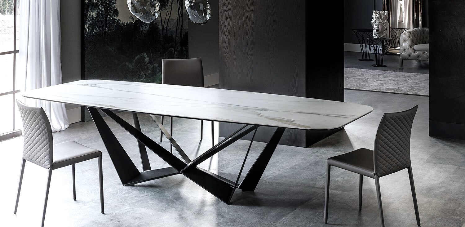 Стол обеденный Scorpio Marble B5809 Brass