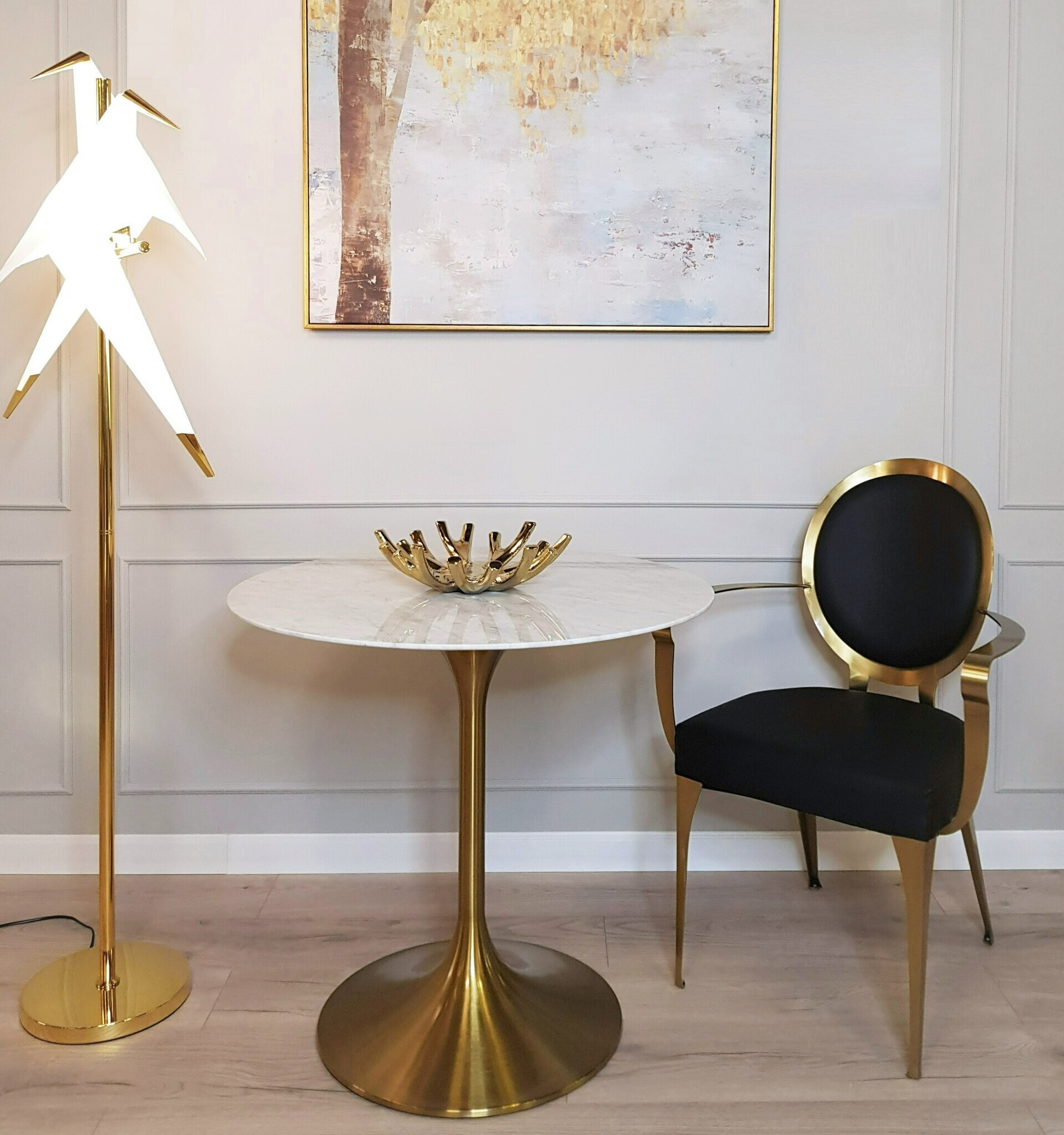 Стол Tulip Marble Brass