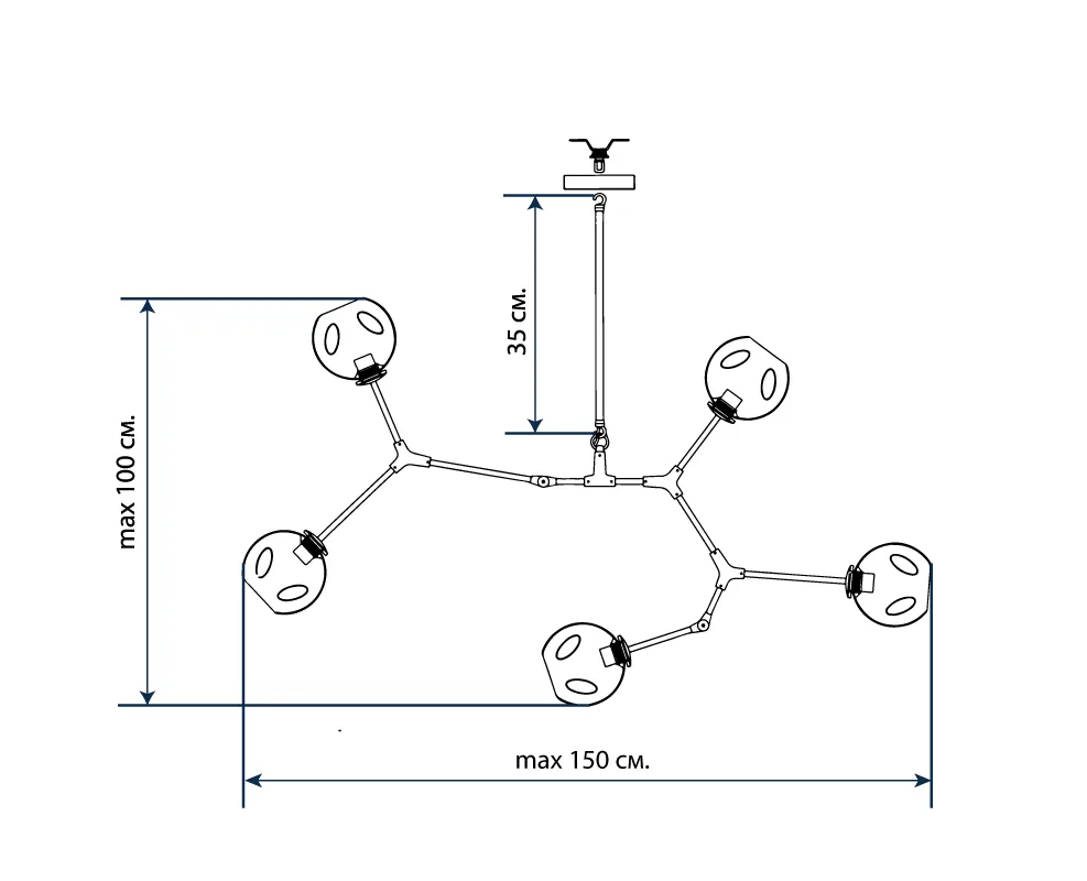 Люстра Branching Bubbles 5 подвесная
