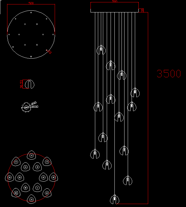 Люстра Bocci 14.14 Random D45 подвесная