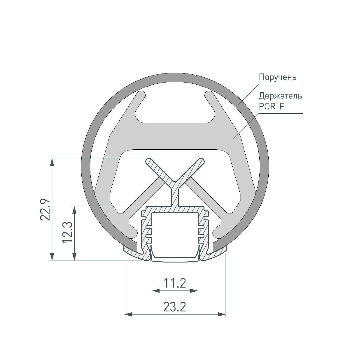 Алюминиевый профиль KLUS-POR-F-1000 ANOD 019181(1)