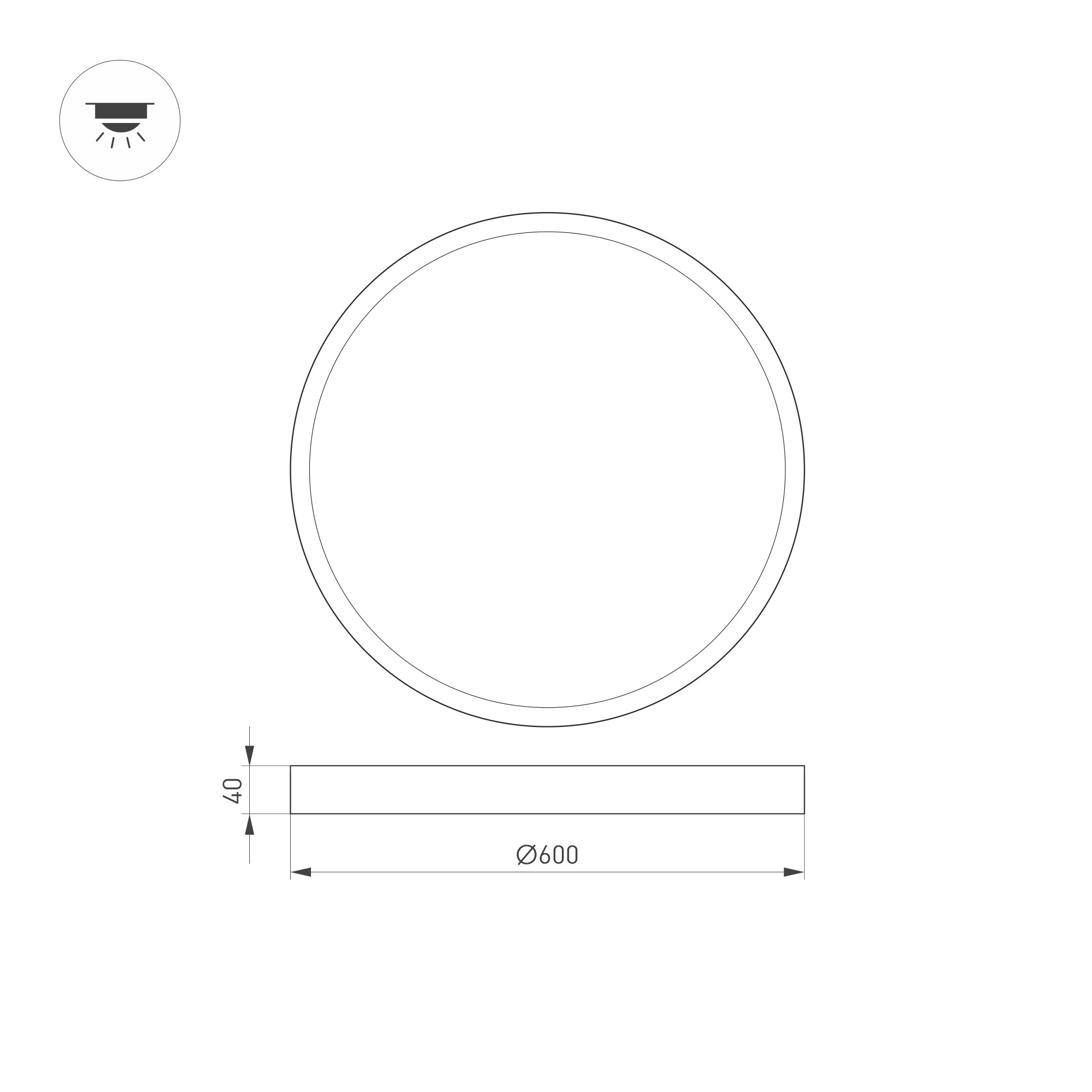 Настенно-потолочный светильник SP-Basic-R600-48W Warm3000 020524(1)