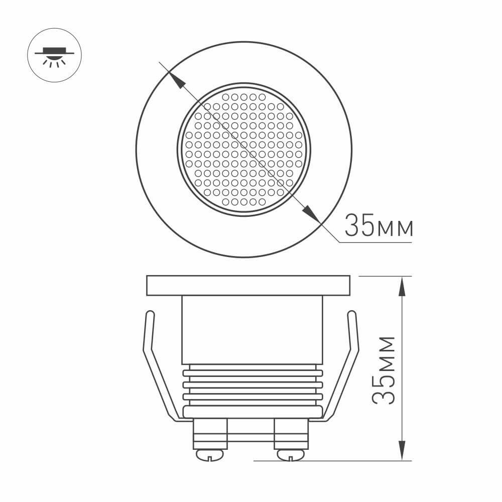 Мебельный светильник LTM-R35WH 1W White 30deg 020751