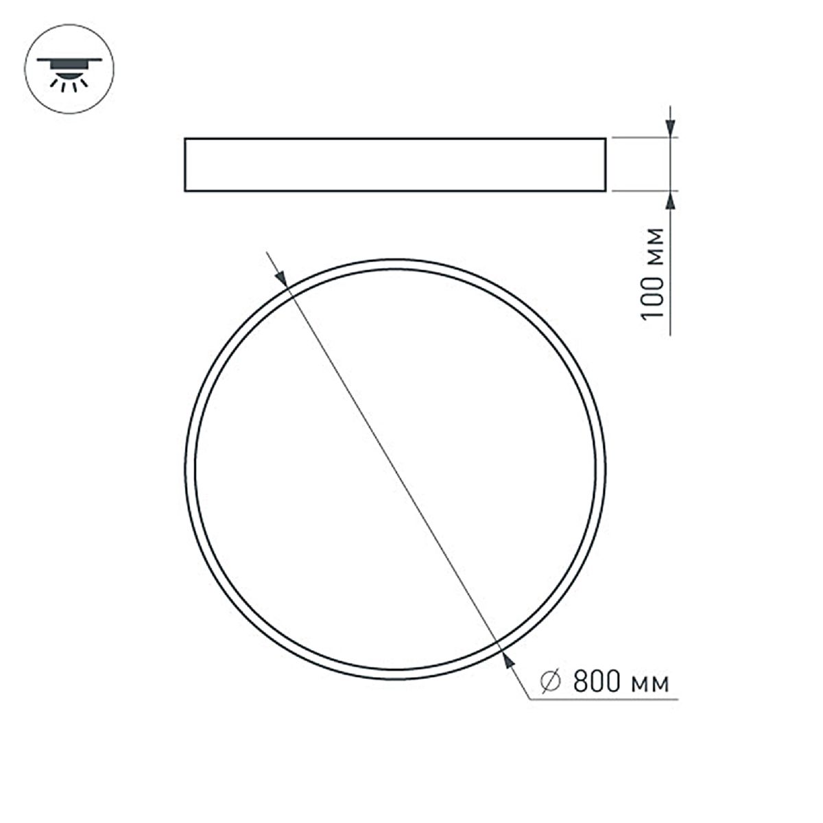 Потолочный светильник SP-TOR-PILL-PRISM-R800-94W Day4000 (WH, 100 deg, 230V) 022133(4)