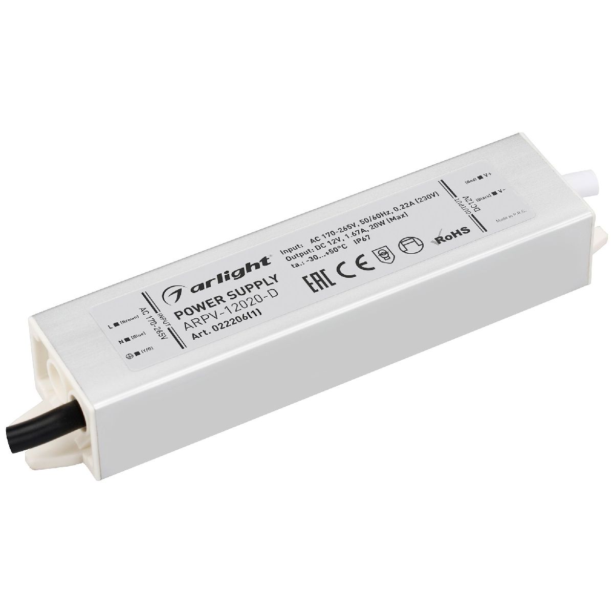 Блок питания ARPV-12020-D (12V, 1.7A, 20W) 022206(1)
