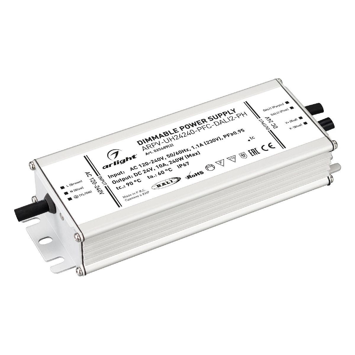 Блок питания ARPV-UH24240-PFC-DALI2-PH (24V, 10.0A, 240W, IP67) 025689(2)
