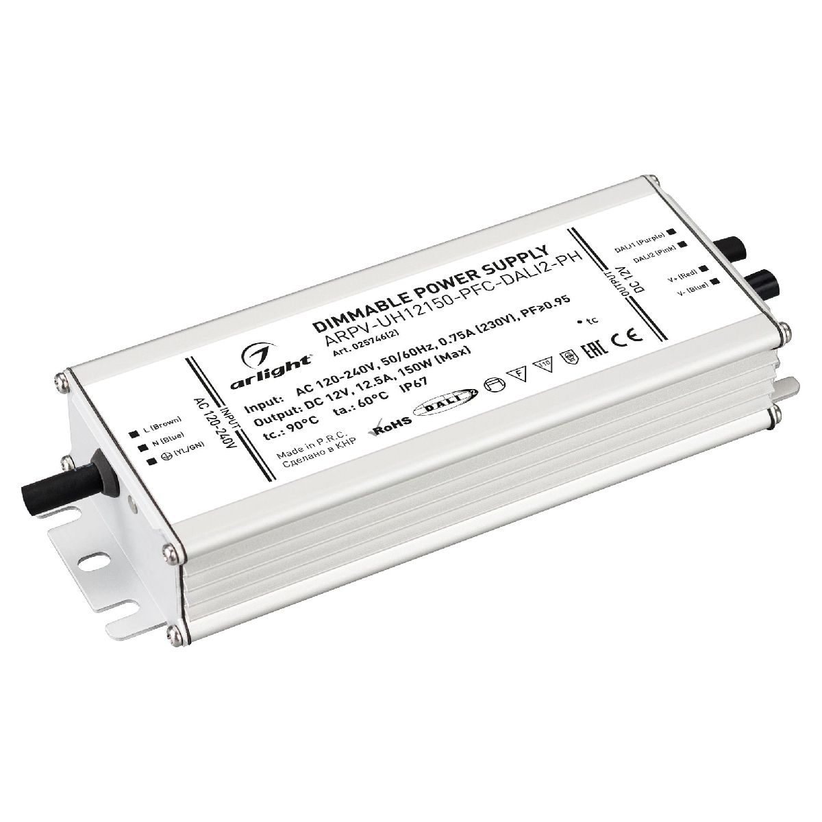Блок питания ARPV-UH12150-PFC-DALI2-PH (12V, 12.5A, 150W, IP67) 025746(2)