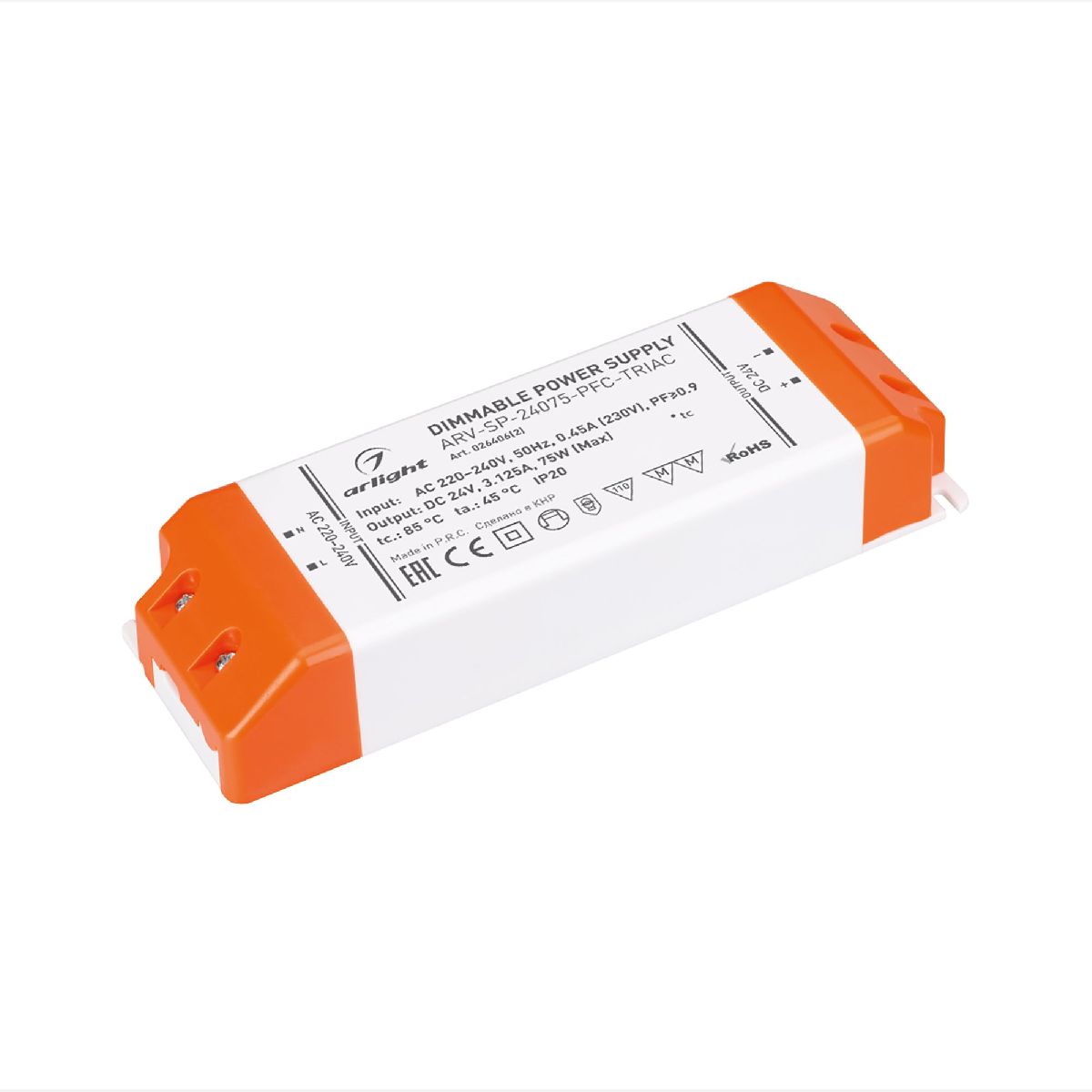 Блок питания ARV-SP-24075-PFC-TRIAC (24V, 3.1A, 75W) 026406(2)