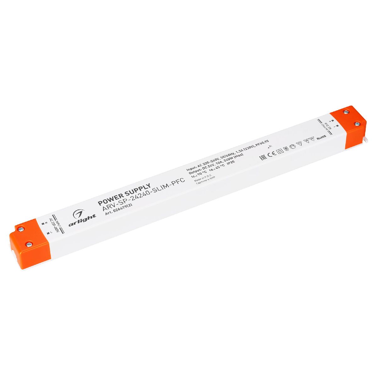 Блок питания ARV-SP-24240-SLIM-PFC (24V, 10A, 240W) 026679(2)