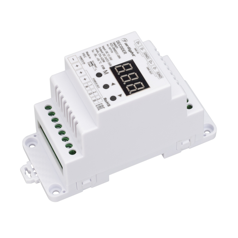 Декодер Smart-K23-DMX512-Din (12-24V, 3x6A) 027126