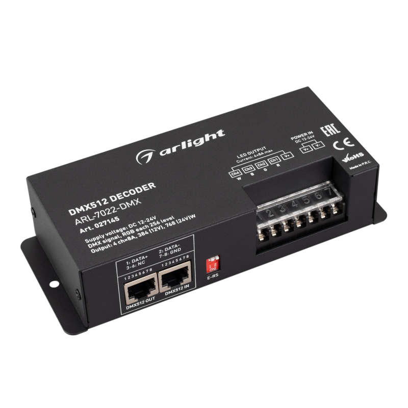 Декодер ARL-7022-DMX (12-24V, 4x8A, DMX512, XLR3) 027145